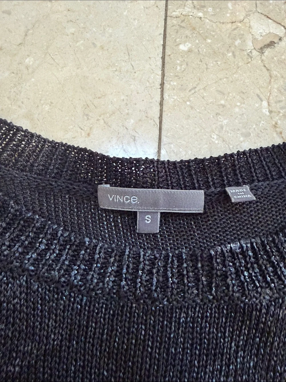 Vince black metallic sweater size small